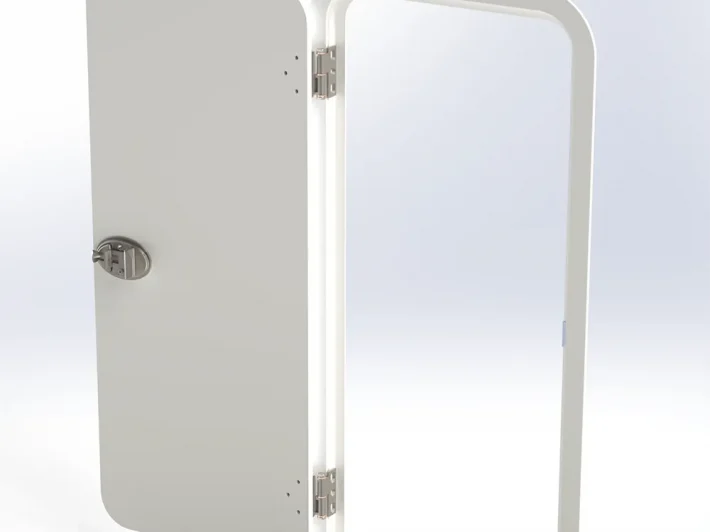 MP Console Door - Opened, Friction Hinge